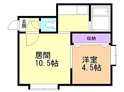 パシャ18 1LDKの間取図画像