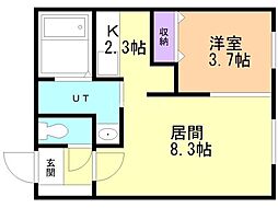 N-MODE・N19 1LDKの間取図画像