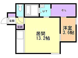 クロノス 1SLDKの間取図画像