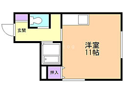 藤井ビル北10条 ワンルームの間取図画像
