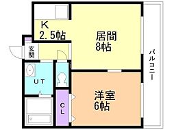 ロイヤルコートN18 1LDKの間取図画像