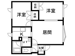 プレトリアA 2LDKの間取図画像