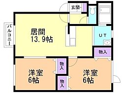 ファミーユ・レイ 2LDKの間取図画像