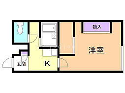 レオパレス北丘珠 1Kの間取図画像
