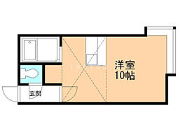 アムスエイト ワンルームの間取図画像