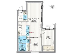 エフュート北19条 2LDKの間取図画像