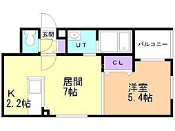 エンジェル30 1LDKの間取図画像