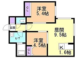 E-horizonN17 2LDKの間取図画像