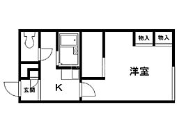 レオパレスシンフォニー 1Kの間取図画像