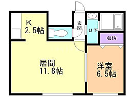 パルコート3 1LDKの間取図画像