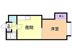グランドビル 1DKの間取図画像