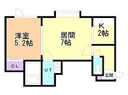 ドメスティプレサージュ 1LDKの間取図画像