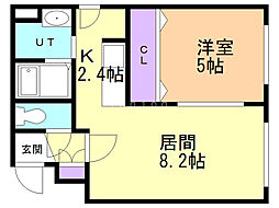 グランメールラフレ元町 1LDKの間取図画像