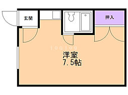 北24条駅ハウス ワンルームの間取図画像