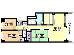 クリーンリバー北37条 3LDKの間取図画像