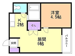 ムジカ.セ.ピアーチェ 1DKの間取図画像