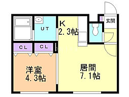 シリウスタウン 1LDKの間取図画像