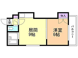 ブルーベル北17 1LDKの間取図画像