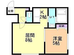 プリマクラッセ環状通東 1LDKの間取図画像