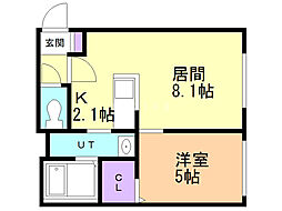 REALORICASA 1LDKの間取図画像
