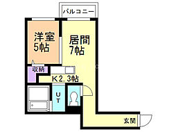 フェスタリア札幌 1DKの間取図画像