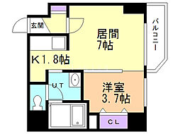 レジデンスタワー札幌 1LDKの間取図画像