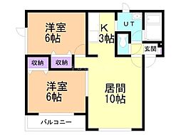 リビング17 2LDKの間取図画像