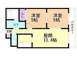 DOMUS33 2LDKの間取図画像