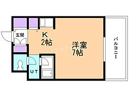 コンツェルトパーク北27 1Kの間取図画像