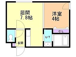 クレアメゾン環状通東 1LDKの間取図画像