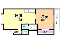 ソレイユコーポ 1LDKの間取図画像