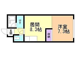 プレジデント43 1LDKの間取図画像