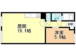 鴻基ビル 1LDKの間取図画像