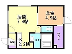 Land Sakaemachi 1LDKの間取図画像