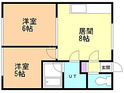 コーポ82 2LDKの間取図画像