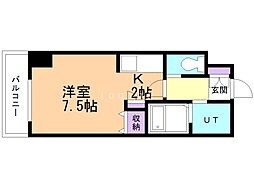 アルファスクエア北15条 1Kの間取図画像