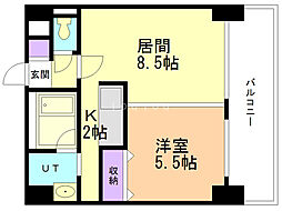 メープル元町 1LDKの間取図画像