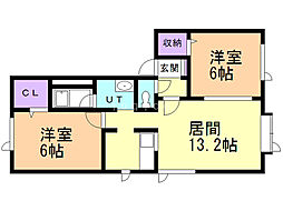 フォーレスト45 2LDKの間取図画像
