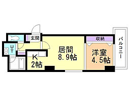 メゾンドエルム19 1LDKの間取図画像