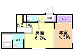 Louis1 1LDKの間取図画像