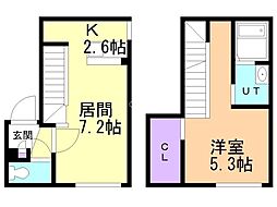 グランメールRA・N23 1LDKの間取図画像