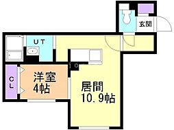 札幌市東区北十三条東12丁目マンション 1LDKの間取図画像