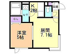 エフ・グランツ 1LDKの間取図画像