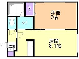 クリアフィールド 1LDKの間取図画像