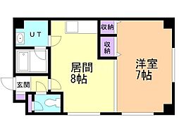 パレスオズ 1DKの間取図画像