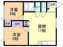 SSコーポ 2LDKの間取図画像