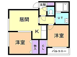 ドルチェ1 2LDKの間取図画像
