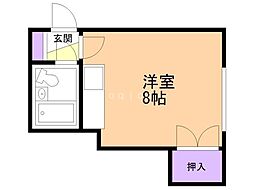 パークハイツ27C ワンルームの間取図画像