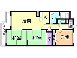 パールシティ栄町 3LDKの間取図画像