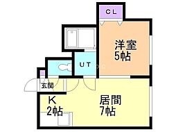 ティーケークラス 1LDKの間取図画像